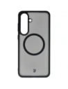 Etui z pierścieniem magnetycznym Bizon Case MatteO Magnetic do Samsung Galaxy S25 FE przydymione-czarne