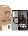 Etui z pierścieniem magnetycznym Bizon Case MatteO Magnetic do Samsung Galaxy S25 FE przydymione-czarne