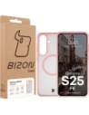 Etui z pierścieniem magnetycznym Bizon Case MatteO Magnetic do Samsung Galaxy S25 FE przydymione-jasnoróżowe