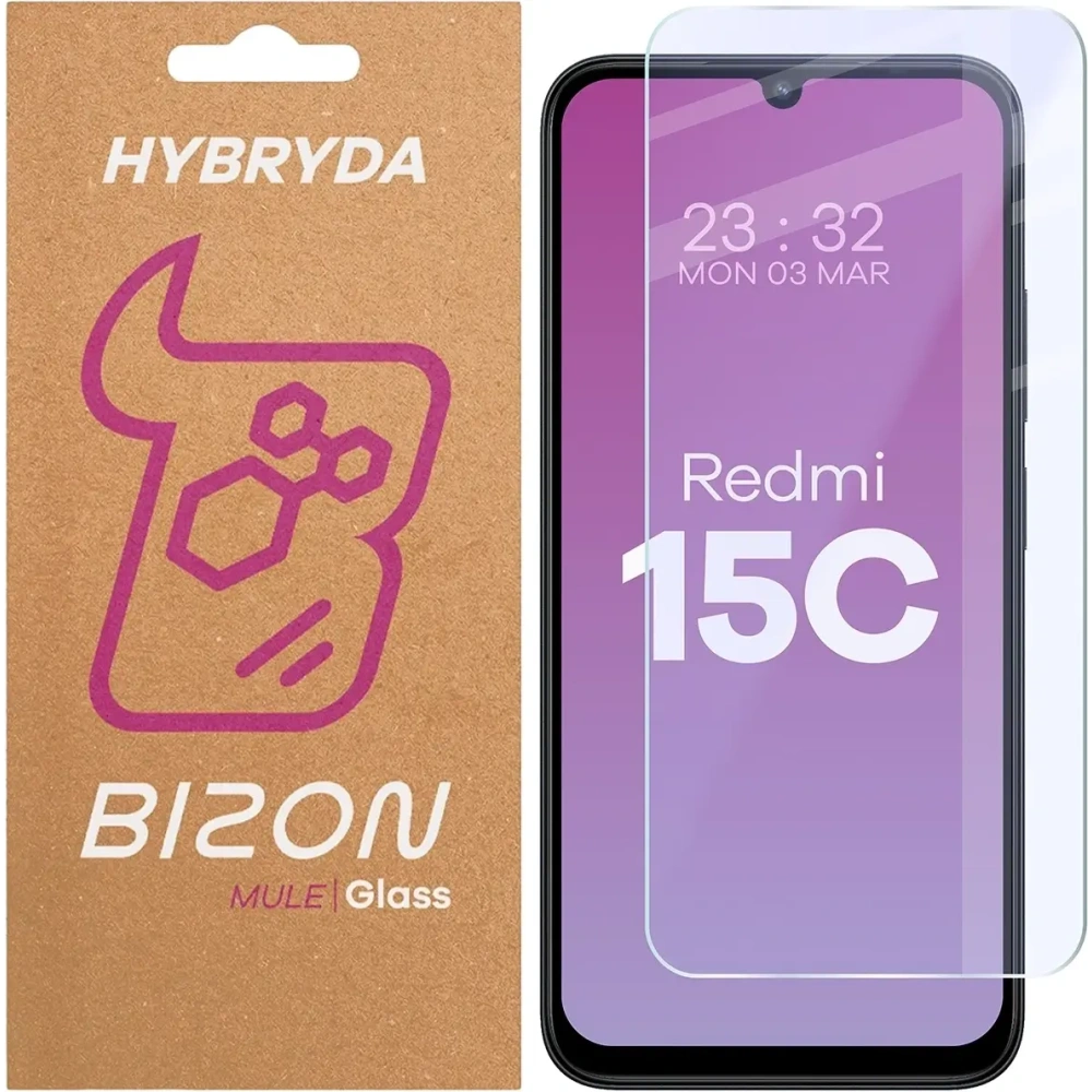 Elastyczne szkło hybrydowe Bizon Glass Mule do Xiaomi Redmi 15C 5G