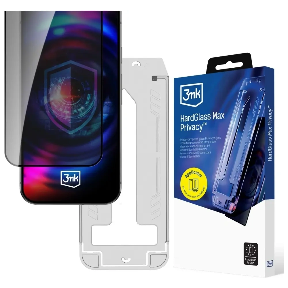 Szkło hartowane 3MK HardGlass Max Privacy z aplikatorem do Apple iPhone 15 Plus / 16 Plus
