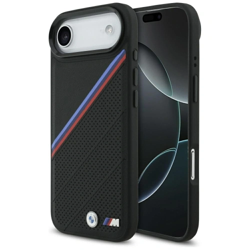 Etui BMW M Tricolor Metal Logo MagSafe do Apple iPhone Air czarny