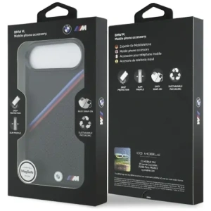 Etui BMW M Tricolor Metal Logo MagSafe do Apple iPhone 17 Air czarny