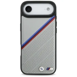 Etui BMW M Tricolor Metal Logo MagSafe do Apple iPhone 17 Air szary
