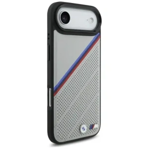 Etui BMW M Tricolor Metal Logo MagSafe do Apple iPhone 17 Air szary