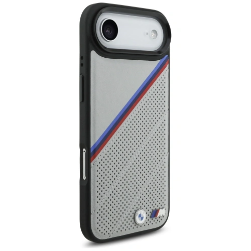 Etui BMW M Tricolor Metal Logo MagSafe do Apple iPhone Air szary