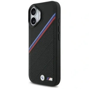 Etui BMW M Tricolor Metal Logo MagSafe do Apple iPhone 17 czarny