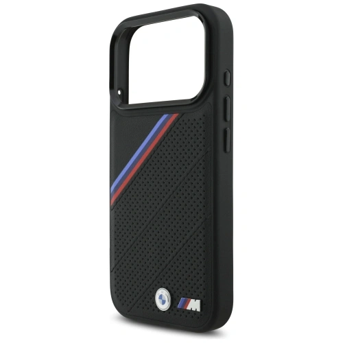 Etui BMW M Tricolor Metal Logo MagSafe do Apple iPhone 17 Pro czarny