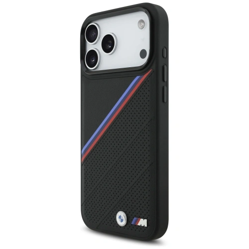 Etui BMW M Tricolor Metal Logo MagSafe do Apple iPhone 17 Pro Max czarny