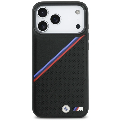 Etui BMW M Tricolor Metal Logo MagSafe do Apple iPhone 17 Pro Max czarny