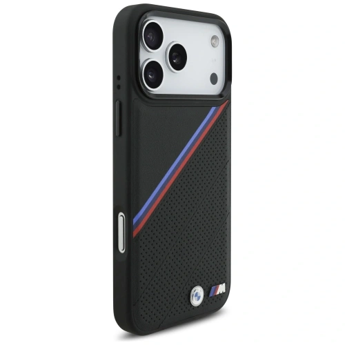 Etui BMW M Tricolor Metal Logo MagSafe do Apple iPhone 17 Pro Max czarny