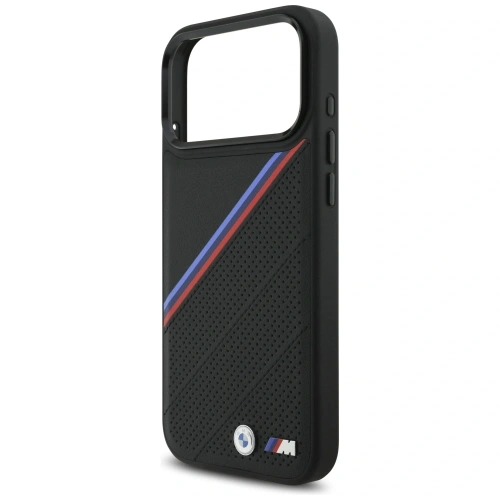 Etui BMW M Tricolor Metal Logo MagSafe do Apple iPhone 17 Pro Max czarny