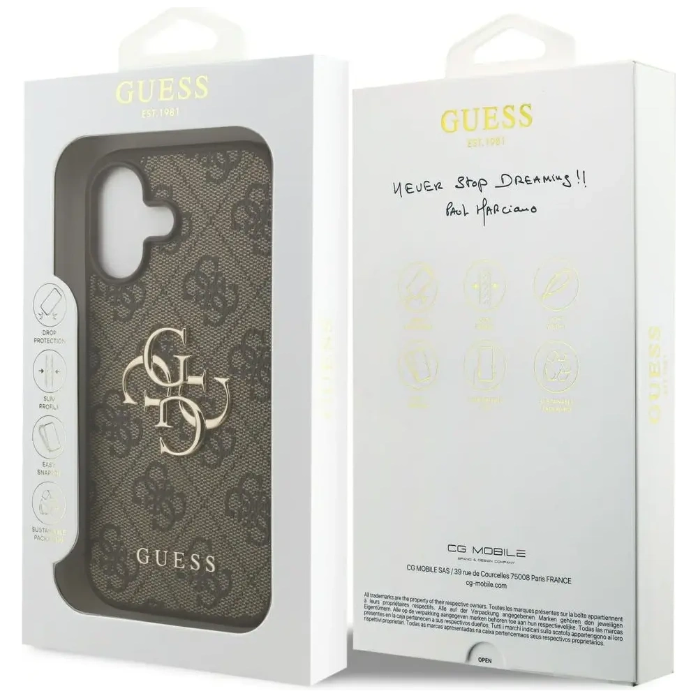 Etui Guess 4G Big Logo do Apple iPhone 17 brązowy