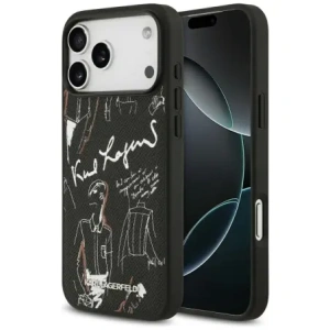 Etui Karl Lagerfeld Grained Pattern & Logo MagSafe do Apple iPhone 17 Pro Max czarny