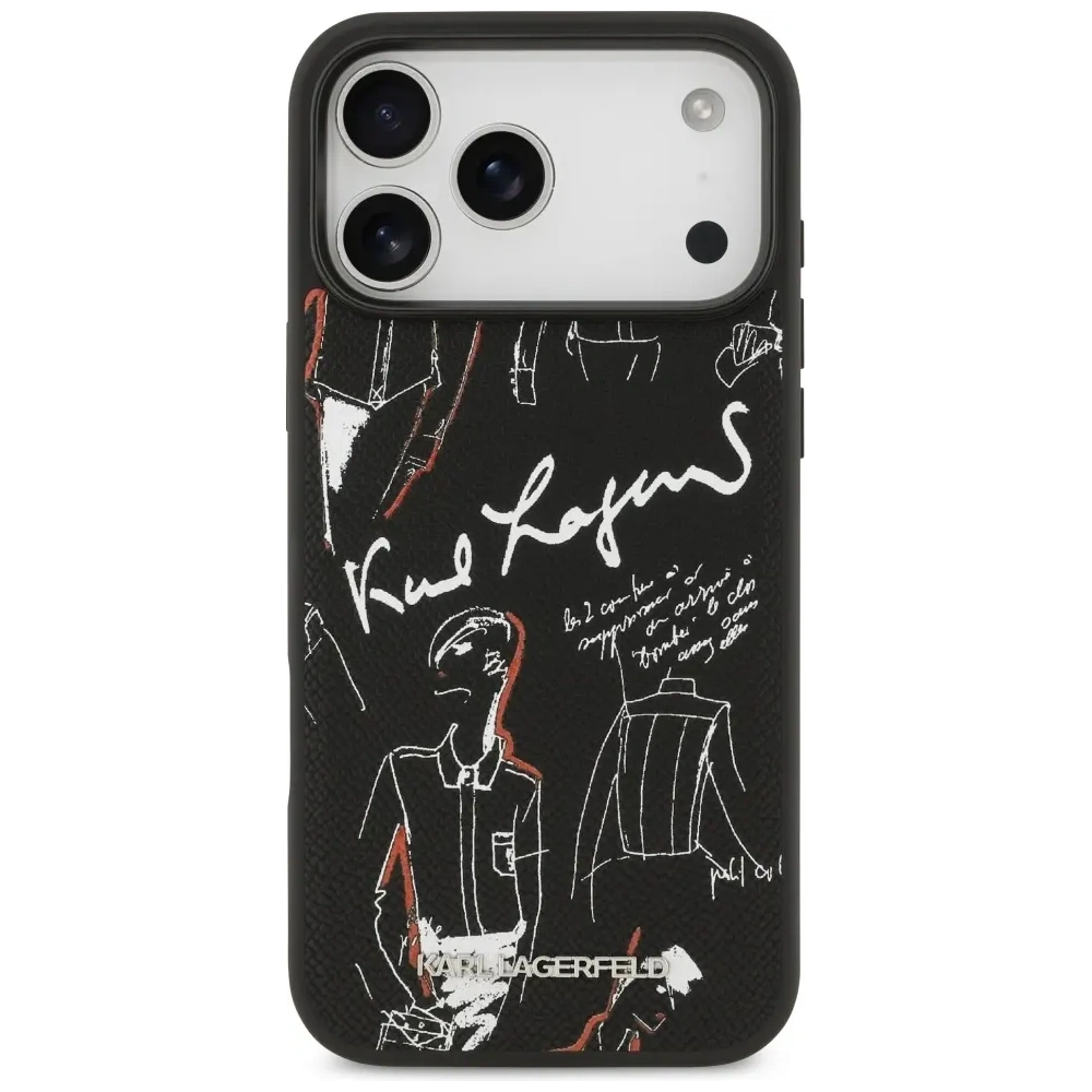 Etui Karl Lagerfeld Grained Pattern & Logo MagSafe do Apple iPhone 17 Pro Max czarny
