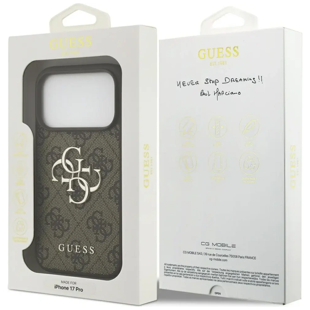 Etui Guess 4G Big Logo do Apple iPhone 17 Pro brązowy