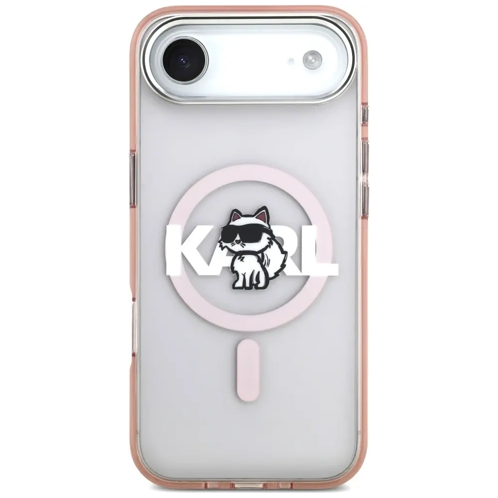 Etui Karl Lagerfeld IML Choupette Sketch Logo MagSafe do Apple iPhone Air różowy