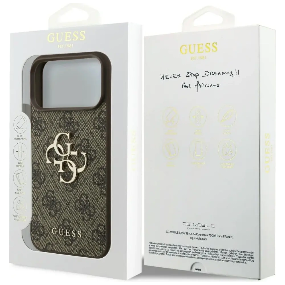 Etui Guess 4G Big Logo do Apple iPhone 17 Pro Max brązowy