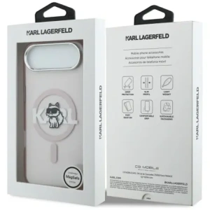 Etui Karl Lagerfeld IML Choupette Sketch Logo MagSafe do Apple iPhone Air różowy