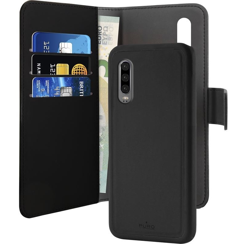 Puro Distributor - 8033830273360 - PUR022BLK - PURO Wallet Detachable 2in1 Huawei P30 (black) - B2B homescreen