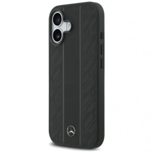 Mercedes Bőr Laurel Leaves Csíkok MagSafe Apple iPhone 17 fekete
