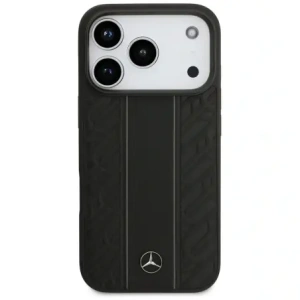 Kožené pruhy vavřínu Mercedes MagSafe pro Apple iPhone 17 Pro černé