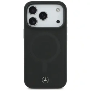 Etui Mercedes Plain Smooth Leather MagSafe do Apple iPhone 17 Pro czarny