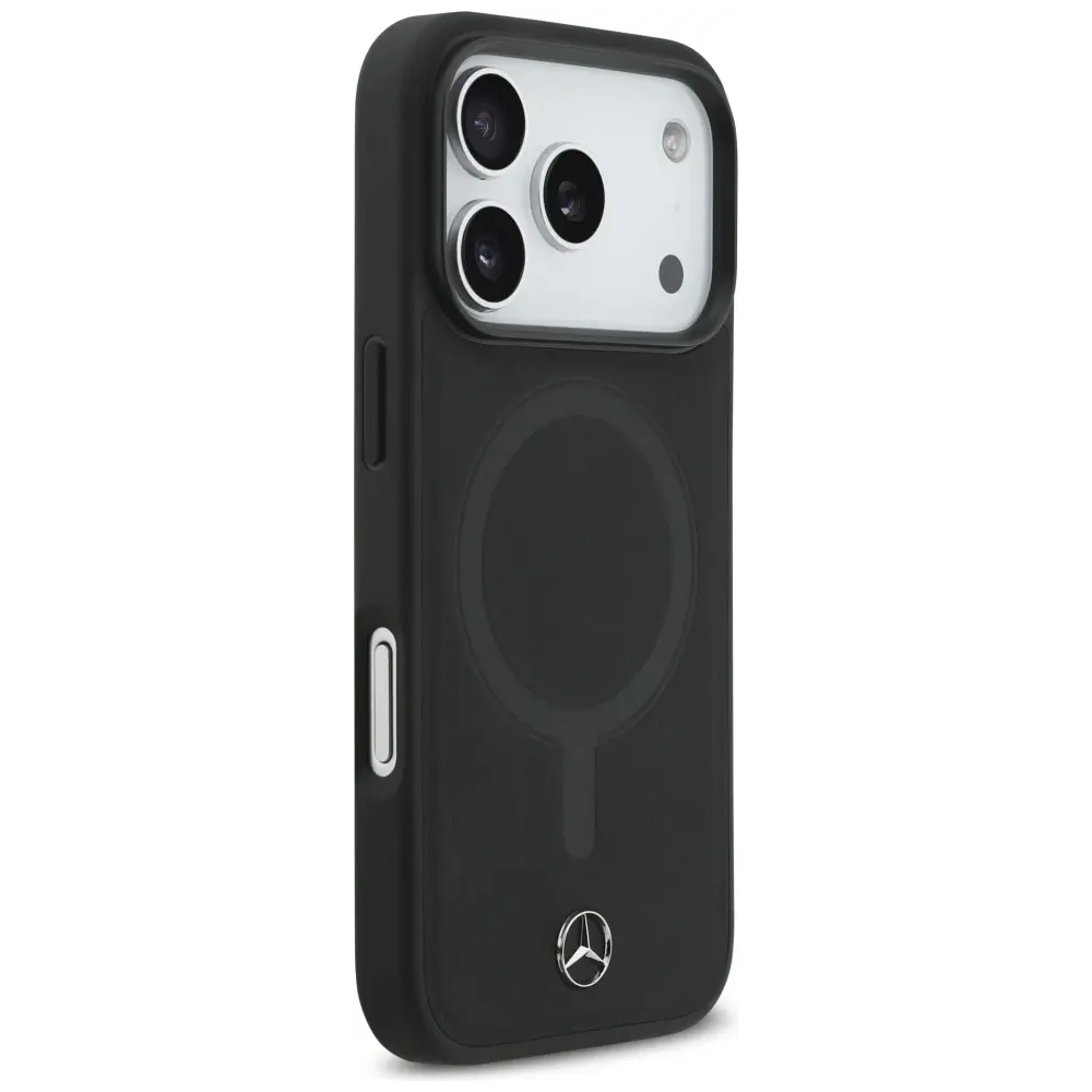 Etui Mercedes Plain Smooth Leather MagSafe do Apple iPhone 17 Pro czarny
