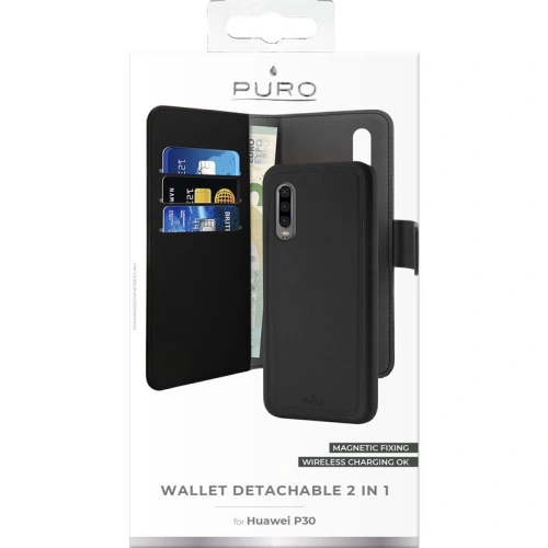Etui PURO Wallet Detachable 2w1 Huawei P30 (czarny)