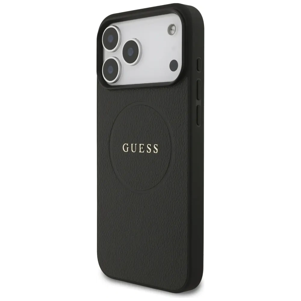 Etui Guess Grained Ring MagSafe do Apple iPhone 17 Pro Max czarny