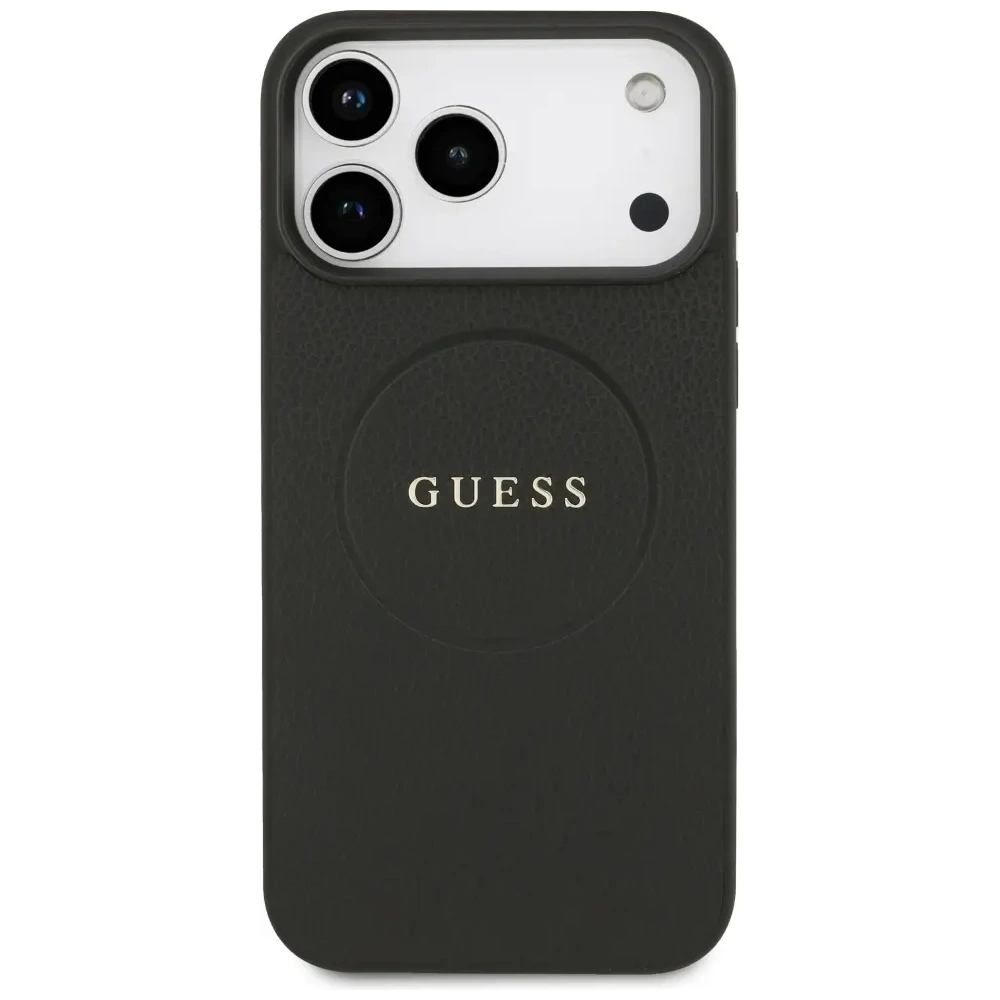 Etui Guess Grained Ring MagSafe do Apple iPhone 17 Pro Max czarny