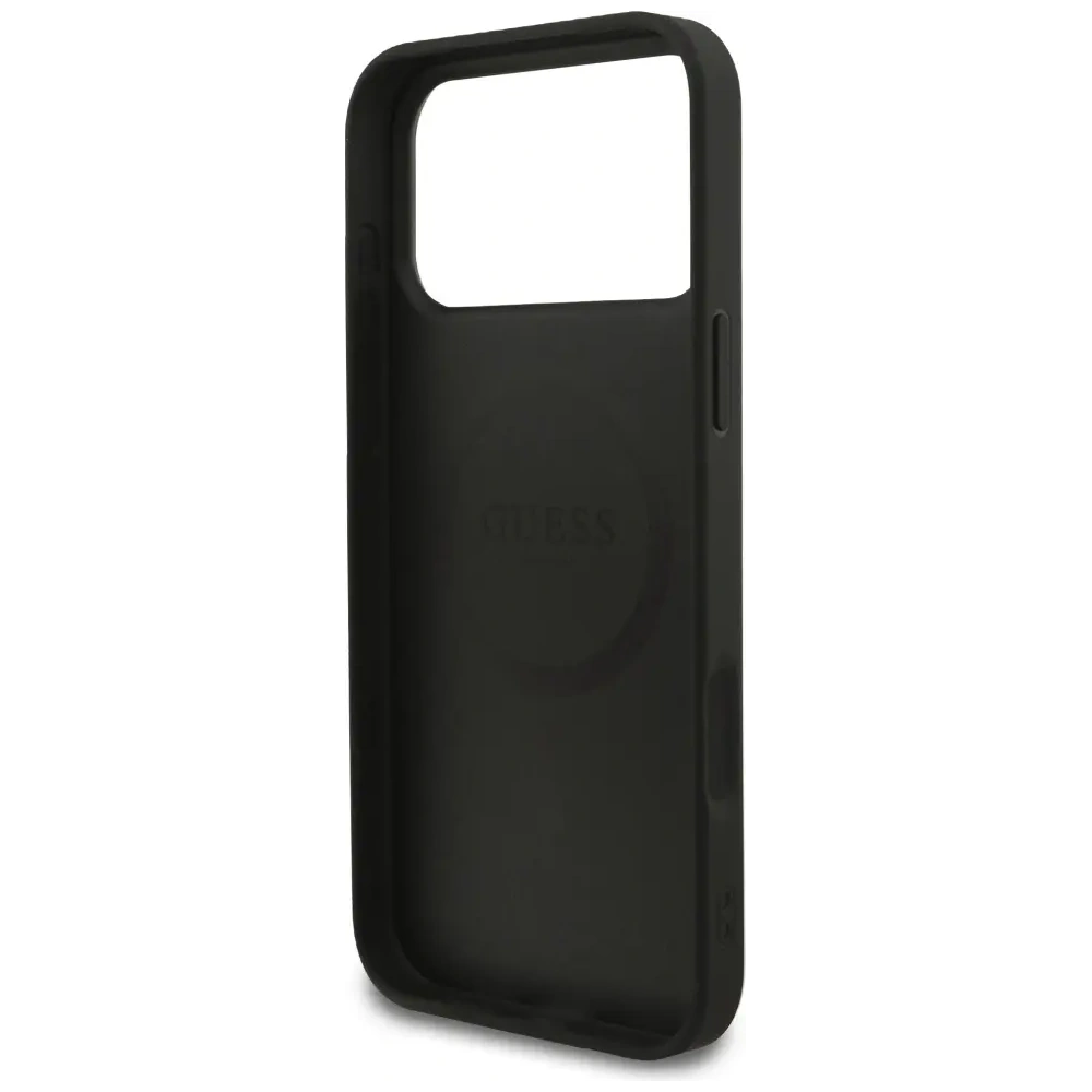 Etui Guess Grained Ring MagSafe do Apple iPhone 17 Pro Max czarny