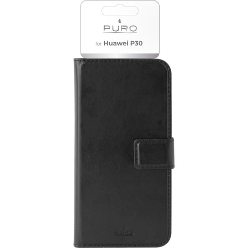 Etui PURO Booklet Wallet Case Huawei P30 z kieszeniami na karty + stand up (czarny)