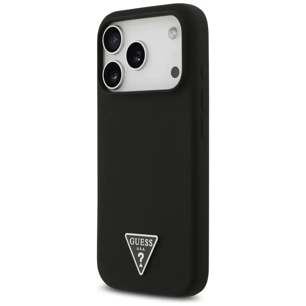 Etui Guess Silicone Triangle Logo MagSafe do Apple iPhone 17 Pro czarny