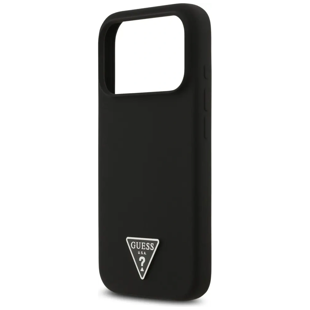 Etui Guess Silicone Triangle Logo MagSafe do Apple iPhone 17 Pro czarny