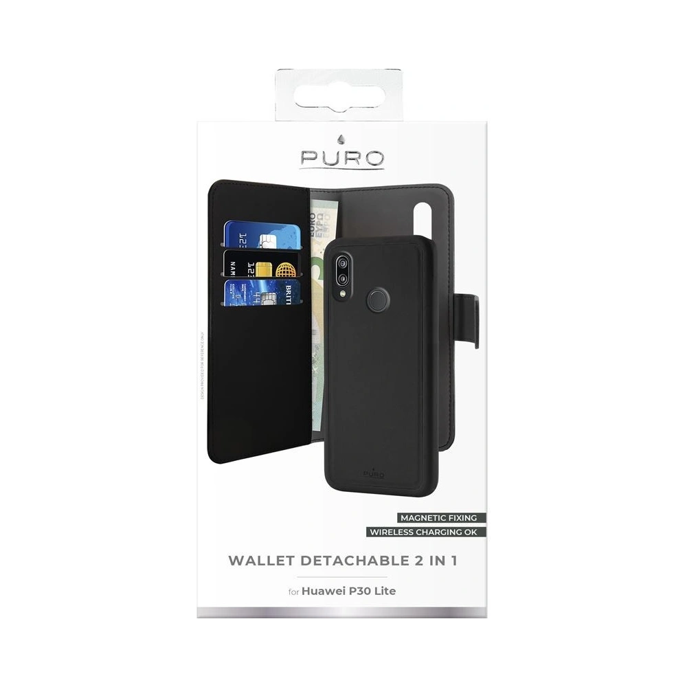 Hurtownia GSM - Etui PURO Wallet Detachable 2w1 Huawei P30 Lite (černý) - PUR025BLK - {ean13} - Hurt