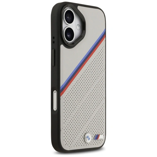 Etui BMW M Tricolor Metal Logo MagSafe do Apple iPhone 17 szary