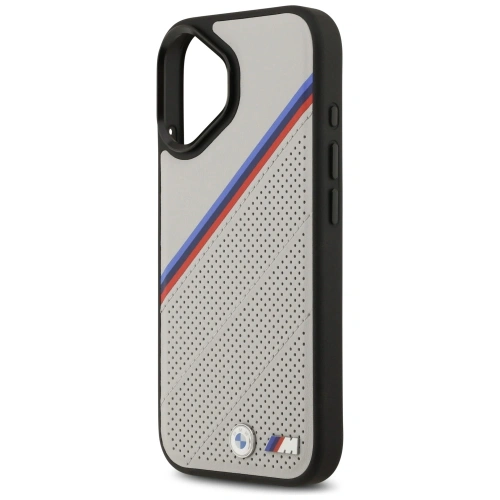 Etui BMW M Tricolor Metal Logo MagSafe do Apple iPhone 17 szary