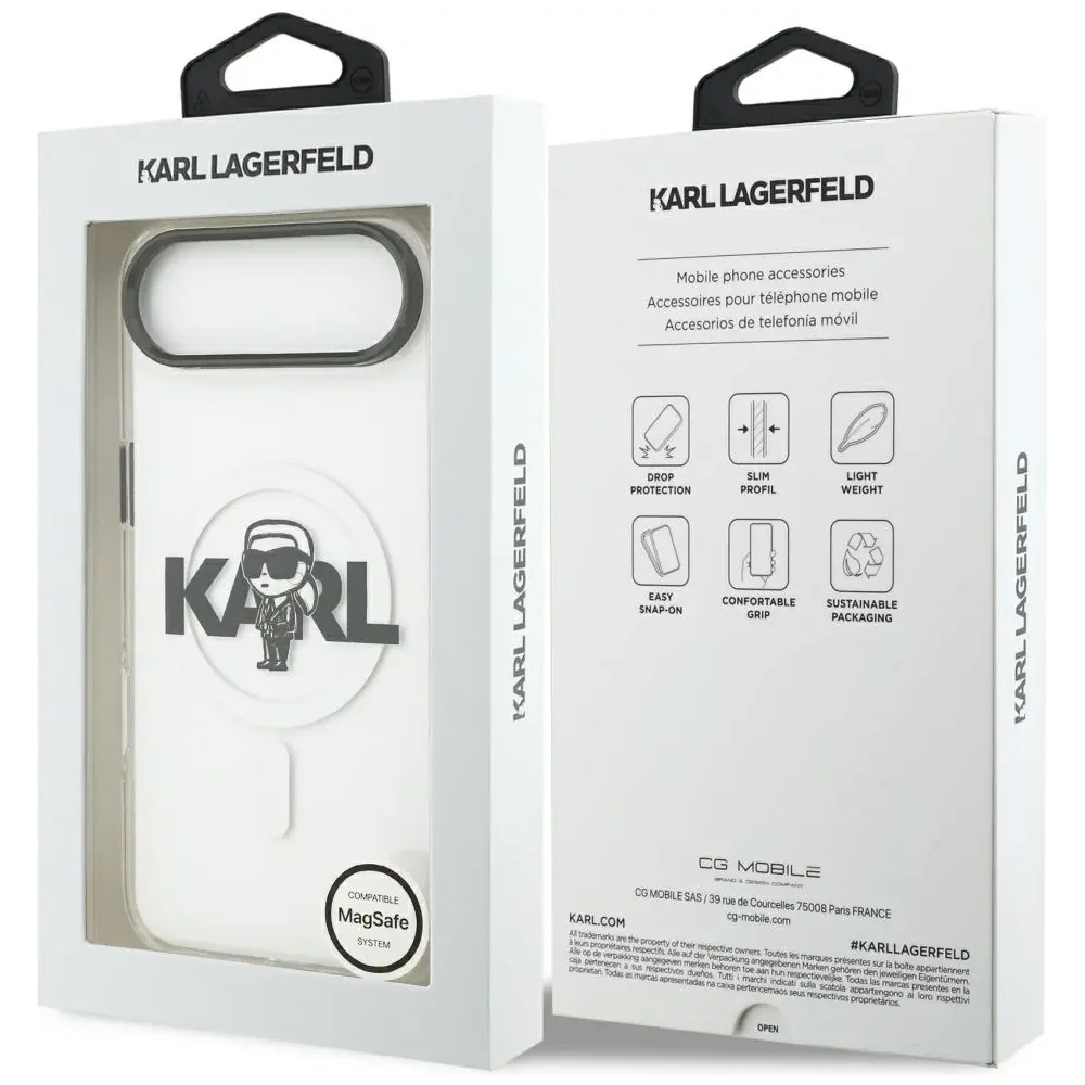 Etui Karl Lagerfeld IML Karl Sketch Logo MagSafe do Apple iPhone Air przezroczysty