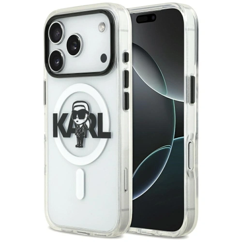 Etui Karl Lagerfeld IML Karl Sketch Logo MagSafe do Apple iPhone 17 Pro przezroczysty