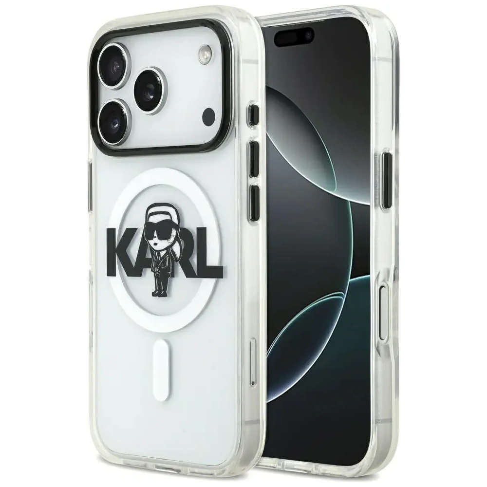 Etui Karl Lagerfeld IML Karl Sketch Logo MagSafe do Apple iPhone 17 Pro przezroczysty