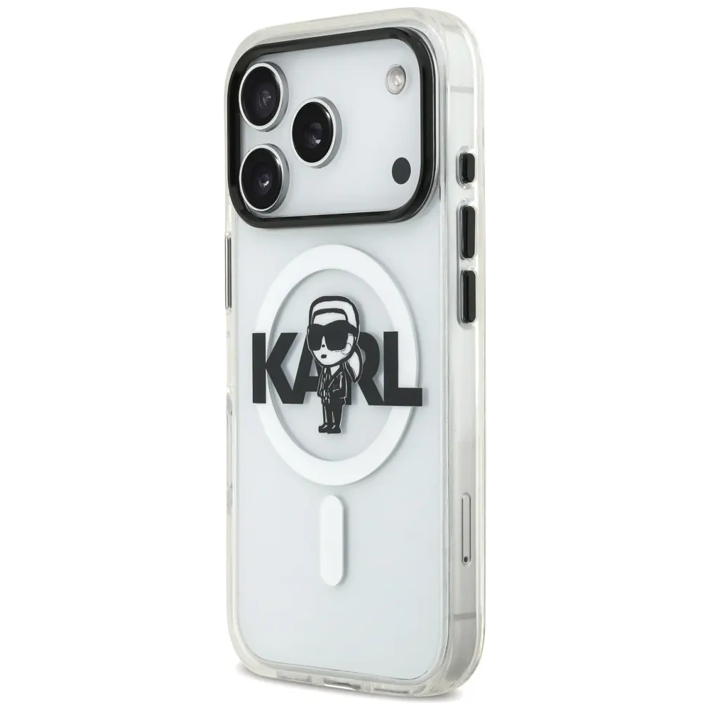 Etui Karl Lagerfeld IML Karl Sketch Logo MagSafe do Apple iPhone 17 Pro przezroczysty