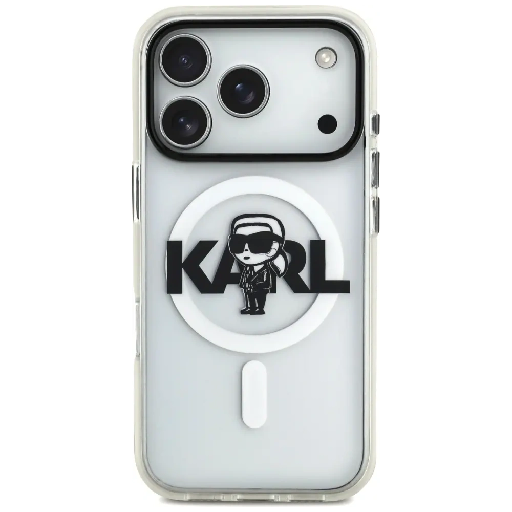 Etui Karl Lagerfeld IML Karl Sketch Logo MagSafe do Apple iPhone 17 Pro przezroczysty