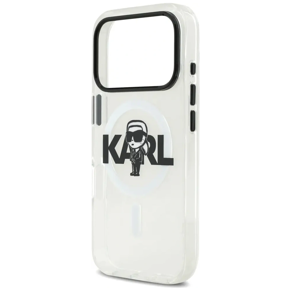 Etui Karl Lagerfeld IML Karl Sketch Logo MagSafe do Apple iPhone 17 Pro przezroczysty