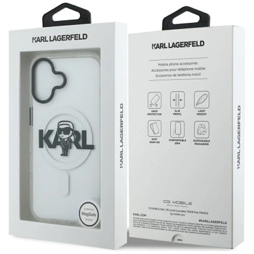 Etui Karl Lagerfeld IML Karl Sketch Logo MagSafe do Apple iPhone 17 przezroczysty