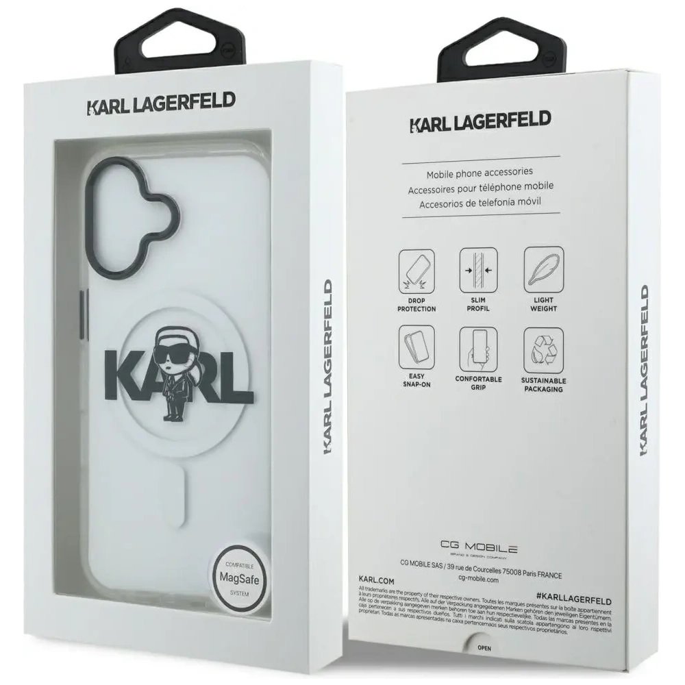Etui Karl Lagerfeld IML Karl Sketch Logo MagSafe do Apple iPhone 17 przezroczysty
