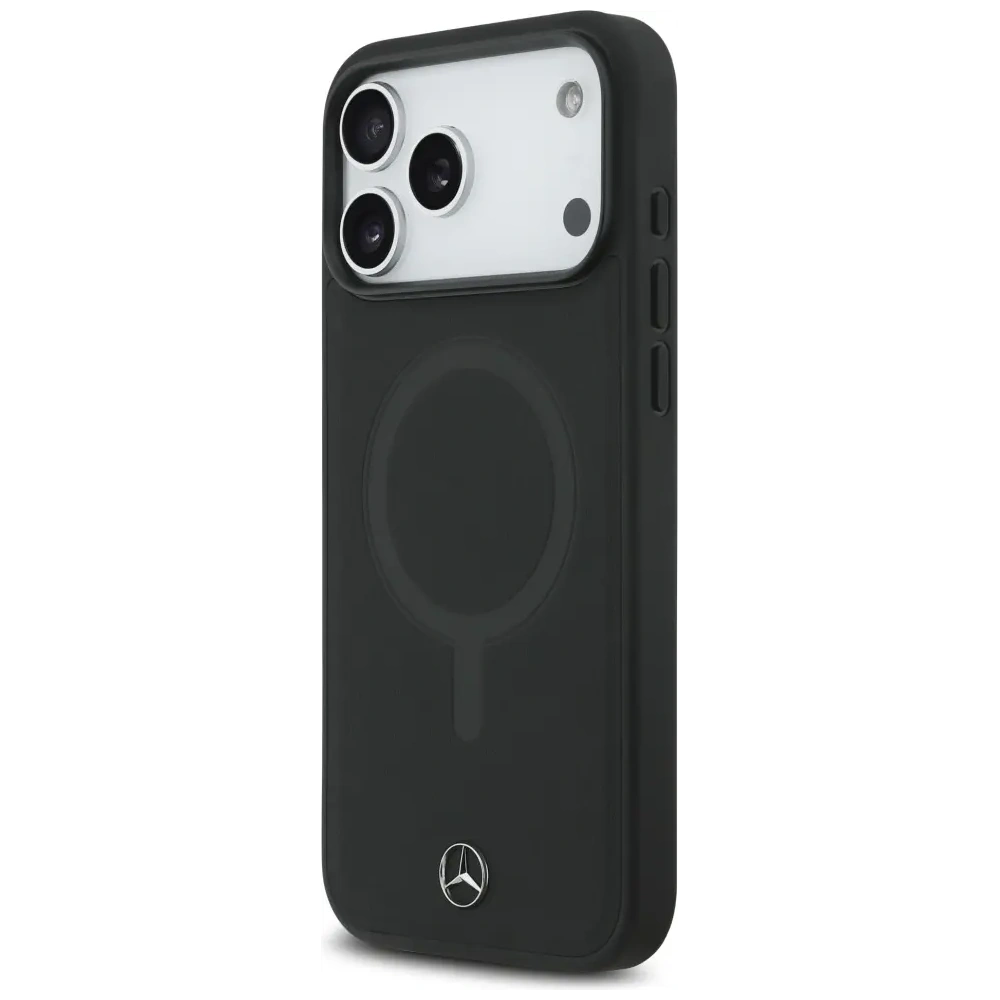 Etui Mercedes Plain Smooth Leather MagSafe do Apple iPhone 17 Pro Max czarny