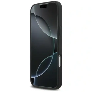 Kožený kryt Mercedes Plain Smooth Leather MagSafe pro Apple iPhone 17 Pro Max černý