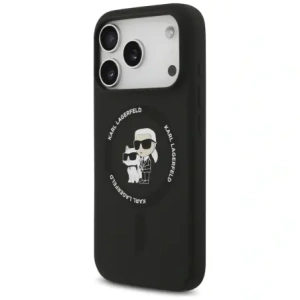 Karl Lagerfeld Silikonový prsten Karl&Choupette MagSafe pro Apple iPhone 17 Pro Max černý