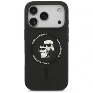 Karl Lagerfeld Silikonový prsten Karl&Choupette MagSafe pro Apple iPhone 17 Pro Max černý
